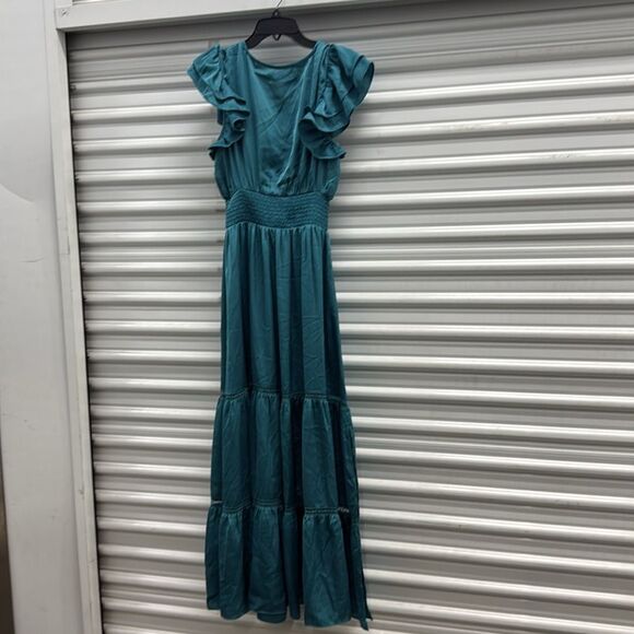 No Brand Elegant Teal Maxi Dress - Picture 2 of 4